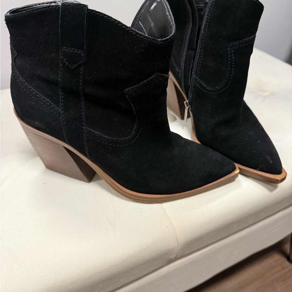 Vince Camuto Black Ankle Booties Western Style